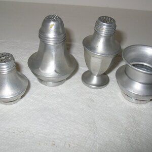 Lot of 4 ~ Vintage Assorted Aluminum Salt Pepper Tool Pick Holder ~ All Nice N